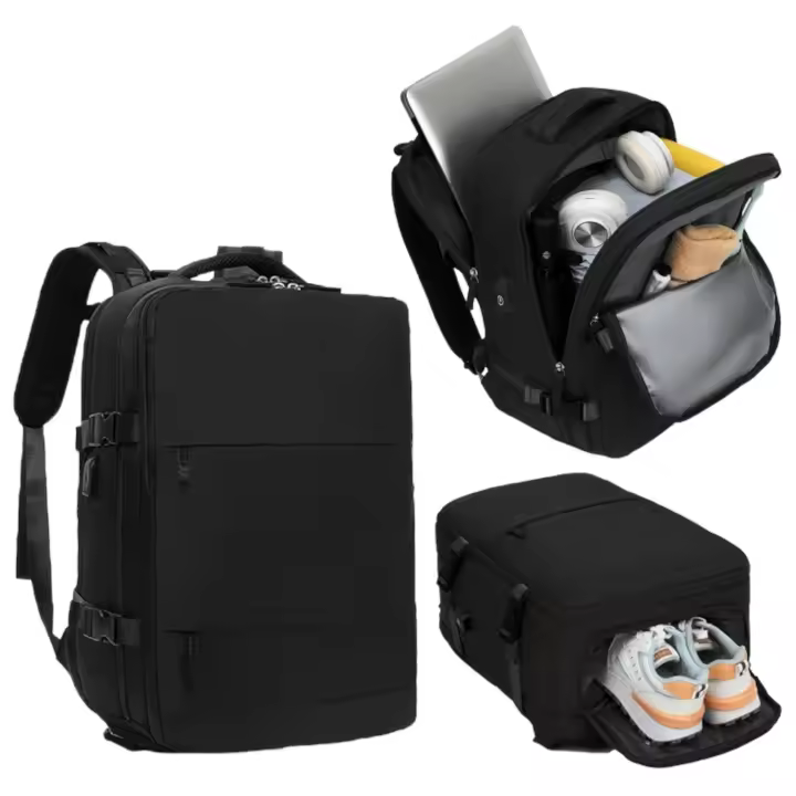 Equipaje de mano de cabina 45x36x20 Vueling, EasyJet, Ryanair, impermeable, espacioso, equipo de mano con compartimento para zapatos, puerto USB - 1