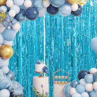 Juego De 1 Pieza De Cortina De Foil Dorado De 9.8 Pies Para Fondo De Fotografía De Cumpleaños Decoración De Fiesta Streamers De Aluminio - details 52
