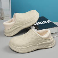 Zapatillas De Algodón Para Hombre Invierno Impermeables Con Peluche Interior Y Exterior Casuales Adecuadas Para El Hogar Y Exteriores Mantienen Calientes Medias Mitad Zapatos Plana Unisex - details 19