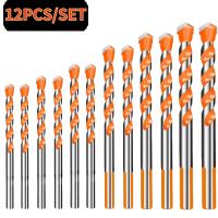 Juego De 12 Piezas De Brocas Centrales De Carburo De Titanio Para Carpintería Y Bricolaje Uso En Vidrio Cerámica Azulejos Muros Metálicos 3-12mm Herramientas De Perforación - details 0