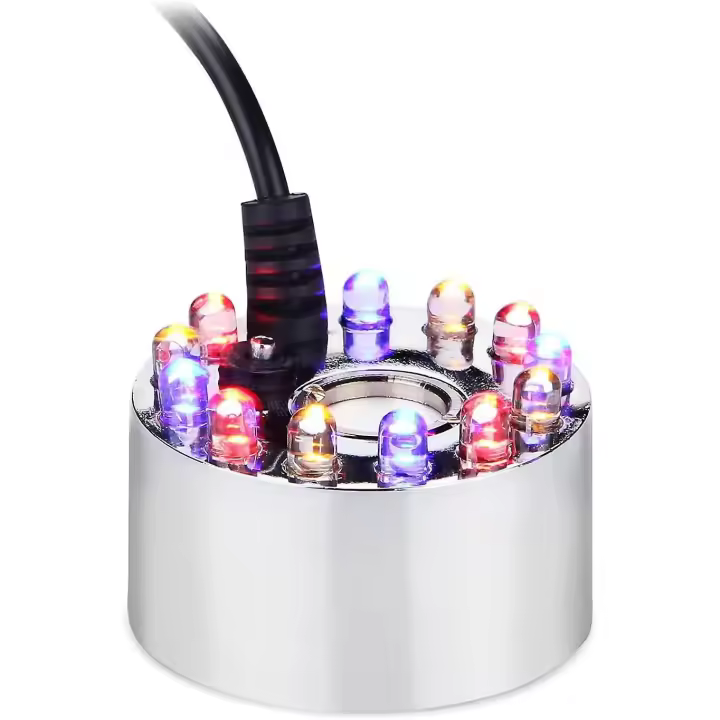 Nebulizador original Mini Mist Maker de 400 mL/h con 12 Luces LED para agua, fuentes de jardín, interior y exterior - 1