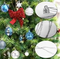 Pack 42 unds Bolas de Navidad, Exquisitas Bolas Navidad 6CM & 3CM Pintadas, Bolas Arbol de Navidad Brillantes, Juego de Bolas de Navidad Grandes Mini de dos Colores para Mezclar y Combinar (Verde, Dorado) - details 14