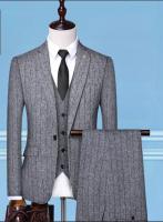 Traje De Tres Piezas Ajustado Para Hombre Con Chaleco Y Pantalones Estilo Británico De Alta Gama Para Bodas Y Fiestas Vestimenta Formal Casual - details 4