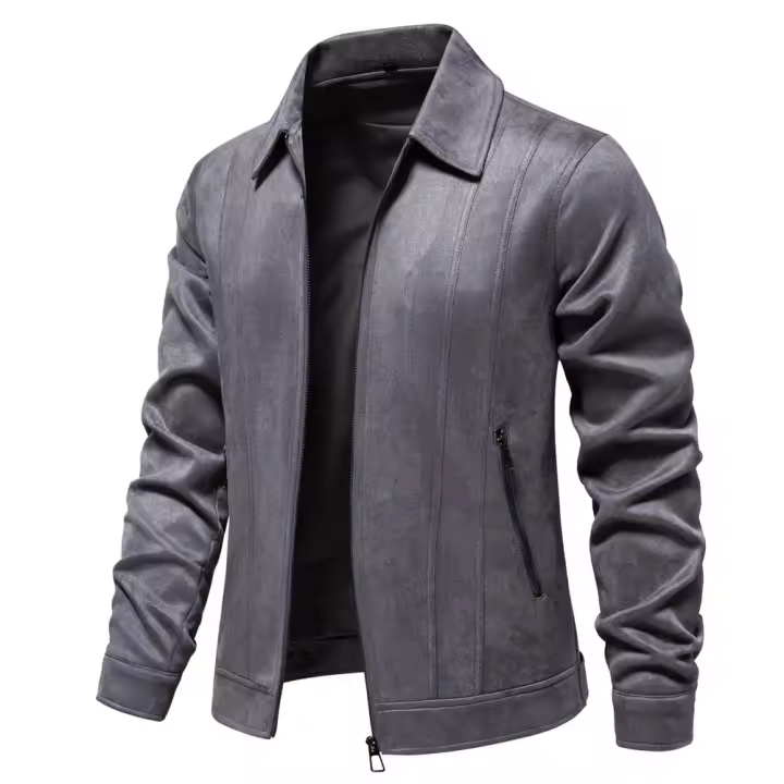 2024 Otoño e Invierno Chaqueta de Solapa Nueva Chaqueta de Moda para Hombres Chaqueta de Ante para Hombres al Aire Libre - 1
