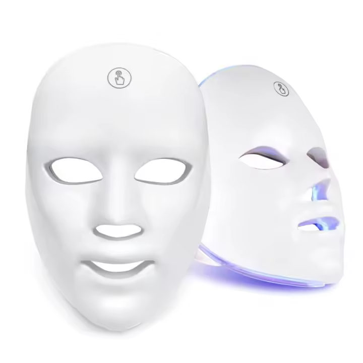 Mascarilla Facial Led con luz roja para cuello, máscara de terapia para estiramiento de la piel, antienvejecimiento, bio-light, belleza, blanqueamiento, hogar, 7 colores - 1