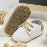 Zapatos De Cuero PU Retro Para Bebés Niños Y Niñas Estilo Británico Multicolor Antideslizantes Para Primera Caminata Suela De Goma Casual Para Niños Y Niñas - details 4