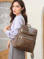 Mochila multicompartimento popular, bolso bandolera de un solo hombro para mujer de moda europea y americana, de cuero de alta calidad y gran capacidad. - details 12