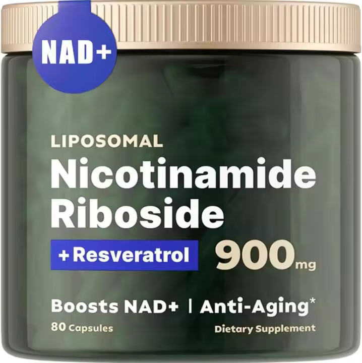 Suplemento de NAD+ - Ribósido de nicotinamida liposomal - Suplemento antienvejecimiento, energía y concentración - 80 cápsulas (1B) - 1