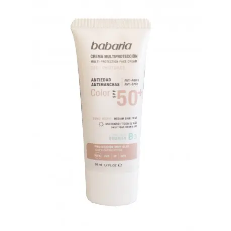 BABARIA CREMA MULTIPROTECCIÓN 360º PHOTOAGE ANTIEDAD & ANTIMANCHAS SPF 50+ TONO MEDIO 50 ML - 1