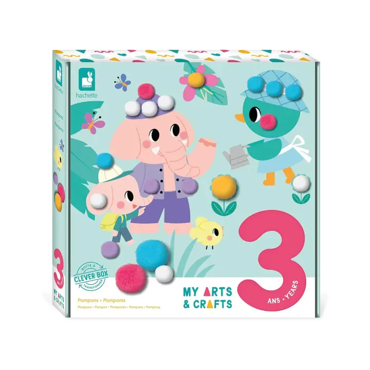 Manualidades 3+ años Estuche creativo Pompones 3 años - Janod J07741 JU07741 - 1