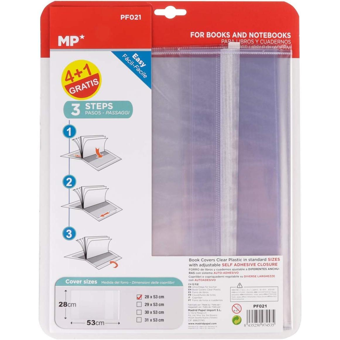 ZYLX SHOPPING – Pack 10 Forros Autoadhesivos para Libros 28-29-30-31x53 cm | Protector Transparente Escolar MP