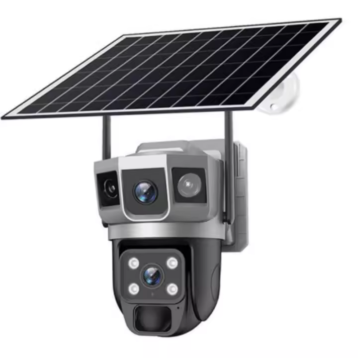 Cámara de Vigilancia Seguridad PTZ, Cámara IP V380 Pro Solar WIFI CCTV 12MP Dos Lentes Tres Pantallas Seguimiento Automático Exterior 4K - 1