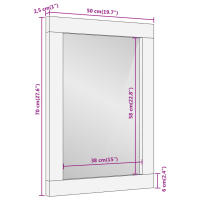 vidaXL Espejo de baño madera maciza de acacia y vidrio 50x70x2,5 cm - details 7