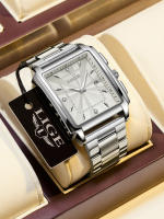 Reloj De Pulsera LIGE Para Hombre Oro Cuadrado Marca Top Lujo Acero Inoxidable Resistente Al Agua Reloj De Cuarzo Con Manecillas Luminosas Y Calendario Completo - details 13