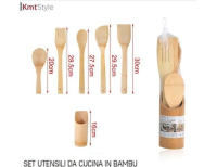 Bloom Store - Porta Cubiertos y Cucharones de Cocina en Madera de Bambú con 5 Accesorios - Organizador de Utensilios con Soporte de Bambú y 5 Piezas Incluidas - details 2