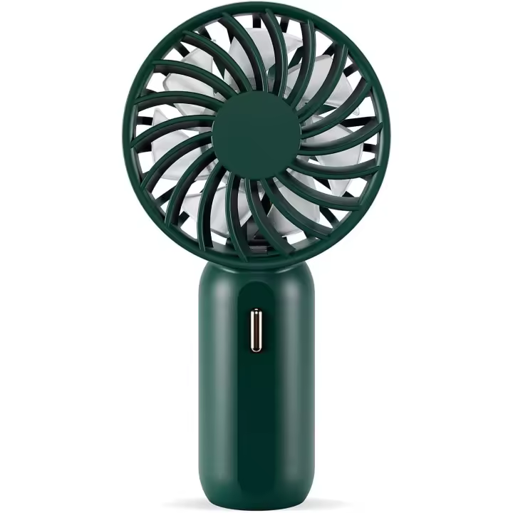 Mini Ventilador Portátil con 3 Velocidades Ajustables, Batería Recargable, Acollador, Ventilador USB Silencioso PARA EL Hogar, Oficina, Exterior y Viajes, Verde - 1