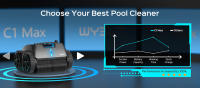 WYBOT C1 MAX Robot de piscina inalámbrico con APP, tiempo de funcionamiento de 180-240 minutos, 3 modos de limpieza, escalada de pared, potencia de succión de 65W, hasta 2152 pies cuadrados de área, gris - details 2