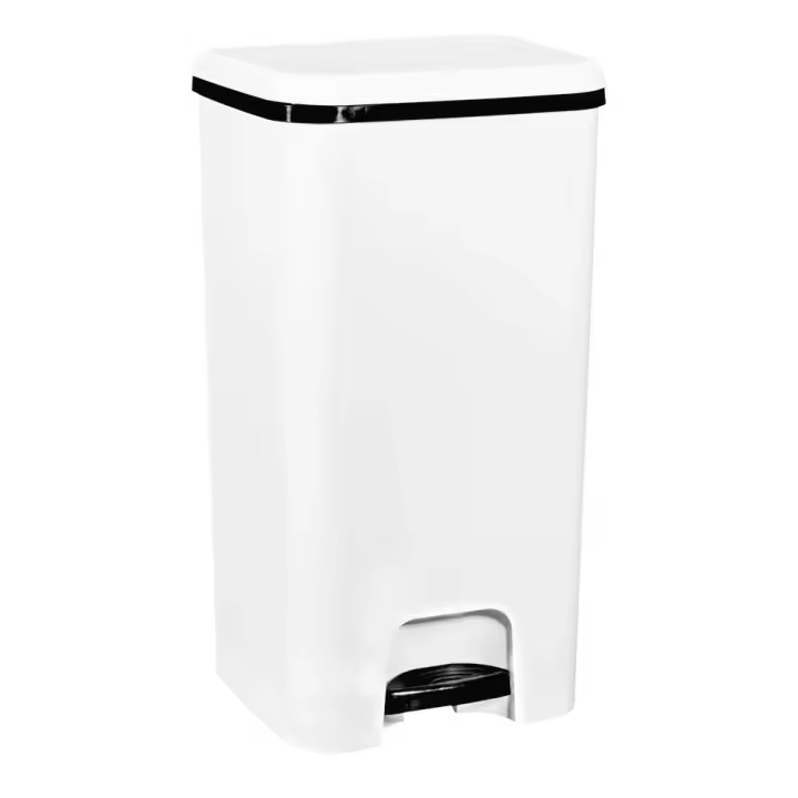 Com-Fort House  Cubo de Basura con Pedal 37L  Cubo Reciclaje Blanco  Cubo Basura Orgánico Cocina - 1