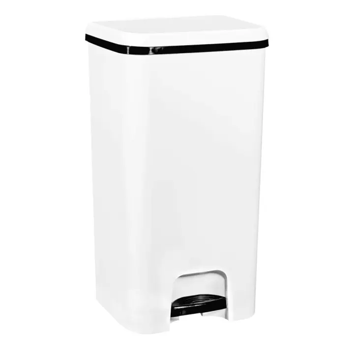 Com-Fort House  Cubo de Basura con Pedal 37L  Cubo Reciclaje Blanco  Cubo Basura Orgánico Cocina - 1