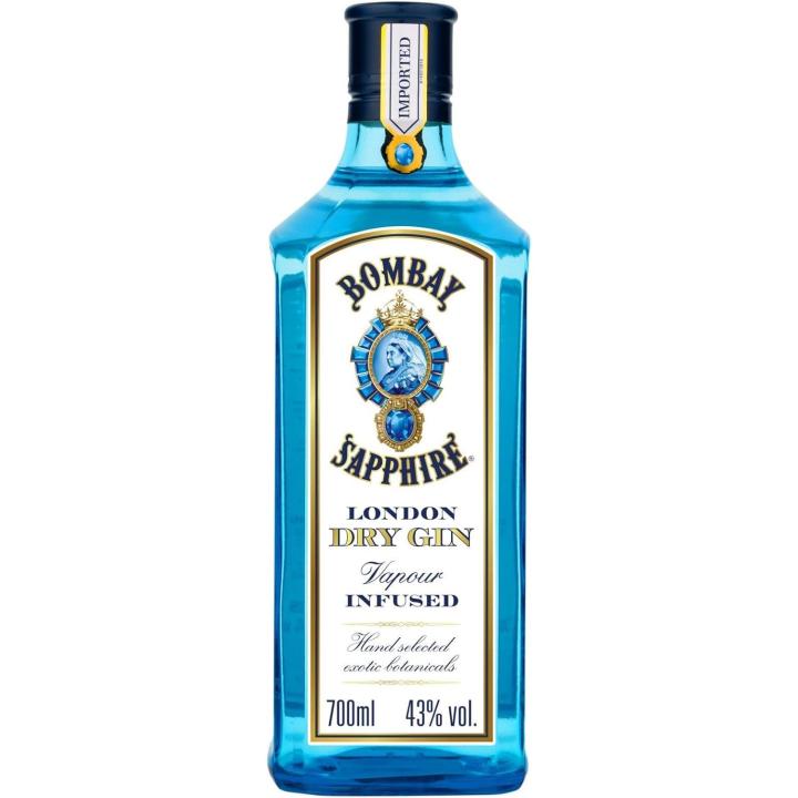 Bombay Sapphire Premium Distilled London Dry Gin, Ginebra Infusionada al vapor con 10 botánicos exóticos seleccionados a mano, 43 %  70ml