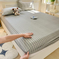 Sábana Ajustable Estilo Cuadros Skin-friendly Para Habitación De Niñas Y Niños Sábana De Cama Elástica De Poliéster 300TC Sin Almohadilla - details 1