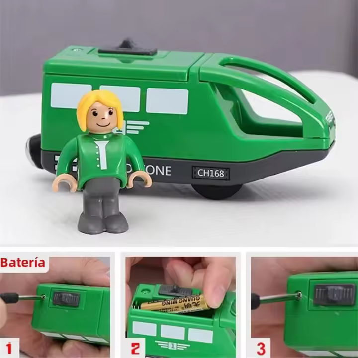 Tren Eléctrico Magnético Con Muñeca De Juguetes Compatible Con Vías De Madera Para Niños Vehículo De Acción Diecast Sin Batería Material ABS - 1