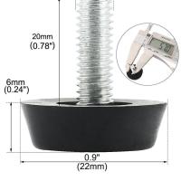 Pie ajustable para muebles, pies de ajuste, pies de tornillo M6, negro - 20 piezas - details 0