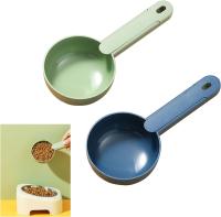 Cuchara para comida de mascotas, paquete de 2, cuchara medidora para comida de perros y gatos, cucharas para arena de gatos para hámster, azul y verde - details 0