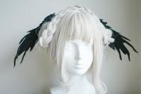 Clip De Pelo Con Alas De Angel Feathers Accesorios De Peluquería Lolita Anime Cosplay Negro Y Blanco Para Halloween Uso Unisex - details 6