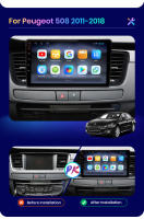 AWESAFE inalámbrico CarPlay Android Auto Radio para Peugeot 508 508SW 2011 - 2018 coche reproductor multimedia GPS 2 din autoradio volante controles RDS Bluetooth - details 2