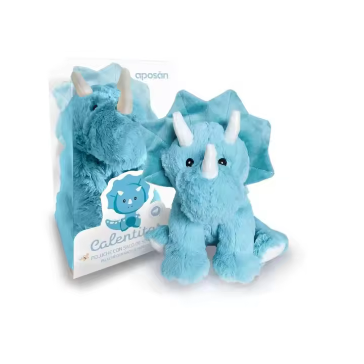 Aposán CALENTITOS Peluche con Saco de Semillas Dino Triceratops para microondas - 1