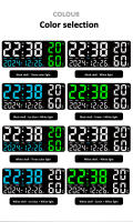 Reloj De Pared Digital Con Luz Atmosfera Y Control Remoto Mostrador LED Grande Multifuncional Con Alarmas Y Display De Temperatura Y Humedad - details 7