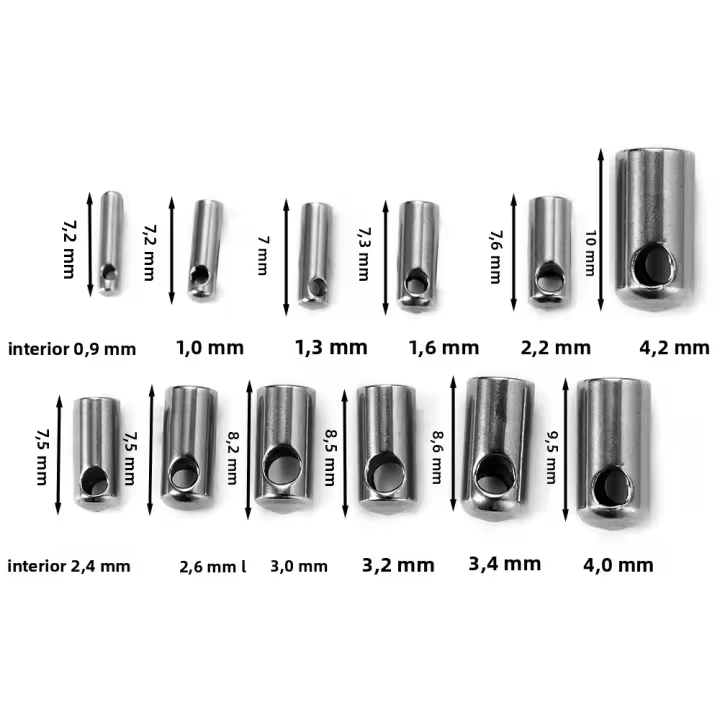 10pcs Tornillos De Acero Inoxidable Para Joyería DIY 0.9mm-4mm Cerraduras Para Cordones Accesorios Para Pulseras De Cuero - 1