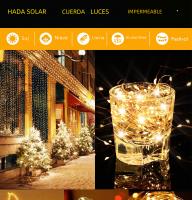 Luz De Cadena Solar Para Exterior Iluminación Festiva 8 Modos Impermeable Lámparas De Hadas Decoración De Boda Jardín Navidad Garland - details 1