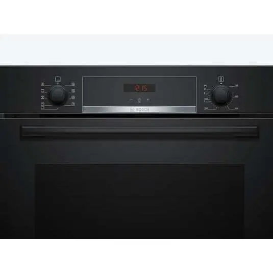 Bosch HBA514BB3 Serie 4 - Horno empotrable (60 x 60 cm, control de pantalla LED, ayuda de limpieza hidrolítica, aire caliente 3D para una cocción uniforme en 3 niveles, calentamiento rápido), negro - 1