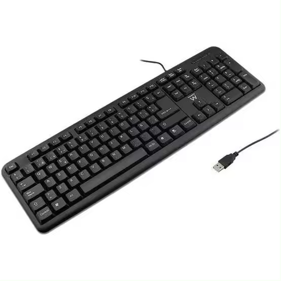 Teclado Ewent Alámbrico PS/2 USB Negro con Diseño Ergonómico - 1