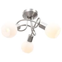 vidaXL Lámpara de Techo Moderna E14 Metal Cristal Gris y Blanca 3 bombillas Cantidad de bombillas Circular,  Bol,  Cono y mas - details 2