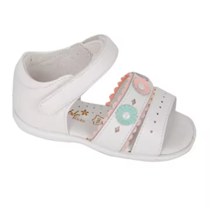 Sandalia velcro Bubble para niña C615 color blanco - 1