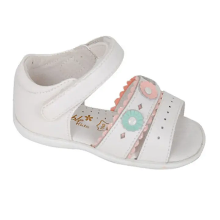 Sandalia velcro Bubble para niña C615 color blanco - 1