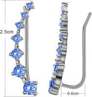 Pendientes de escalador hipoalergénicos, pendientes de 7 cristales 925, plata de ley, cristal hipoalergénico, joyas - details 4
