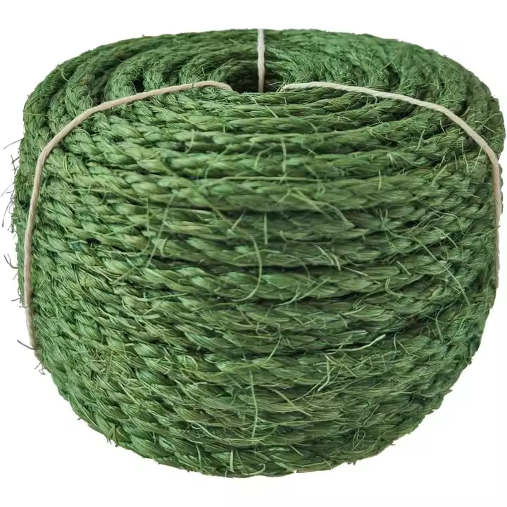 Cuerda de sisal para cacto Gato rascador 6mm*10m, Cuerda de Gato para árbol de Gato de Cactus de Bricolaje y reparación de rascadores para Gatos, Verde - 1