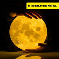 Lámpara De Noche LED De Luna Recargable 3D Impresión Con Interruptor Táctil Decoración Creativa Para Dormitorio Regalo De Cumpleaños - details 4