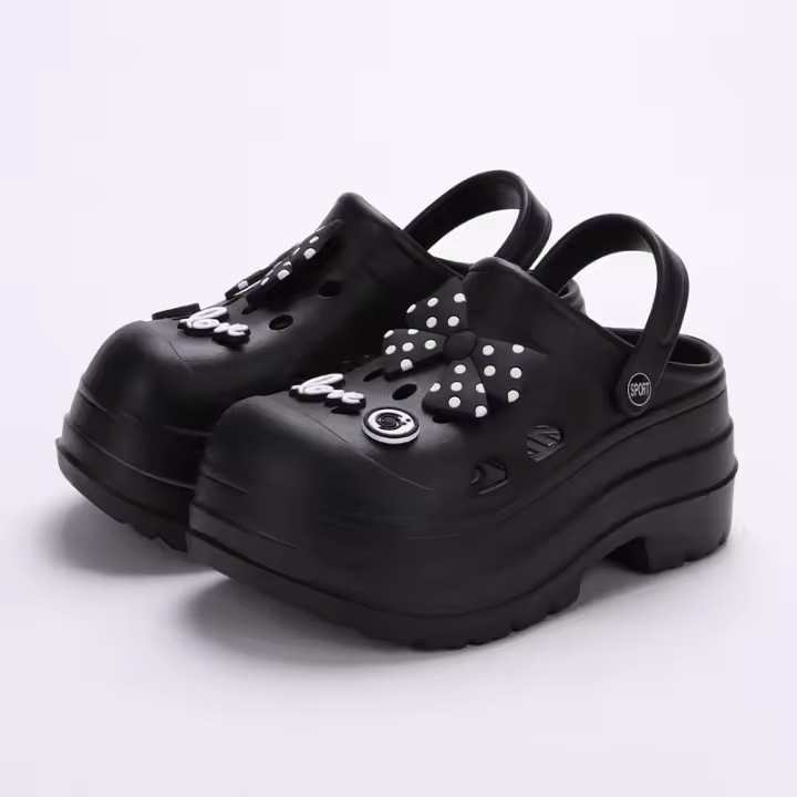 Sandalias Plataforma Gruesa Eva Para Mujer Verano Antideslizantes Zapatos De Jardín Clogs De Tapa Cerrada Para Playa Y Tierra - 1