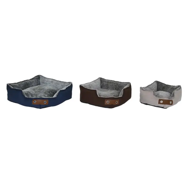 Cama Mascota Set 3 Poliester 60X60X20 Azul Marino - Fijalo - El mejor complemento para tu hogar. - 1