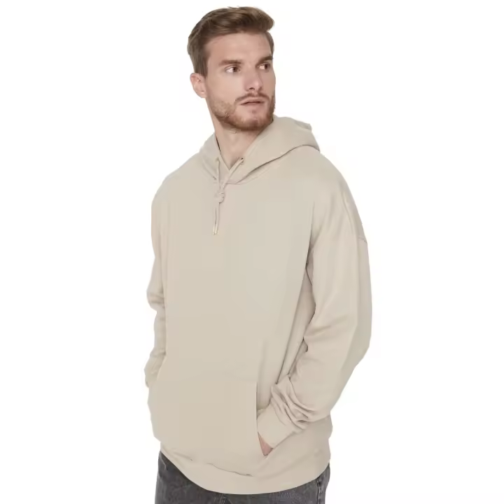 Trendyol Green Oversize/Wide Cut Hooded Fleece Inside/Warm Sweatshirt Tmnaw23Sw00195 - 1