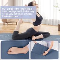 Esterilla de yoga plegable para viajes, esterilla de yoga plegable, 6 mm de grosor, con bolsa de transporte, esterilla de pilates de ejercicio TPE antideslizante para 183 cm de largo x 61 cm de ancho - details 0