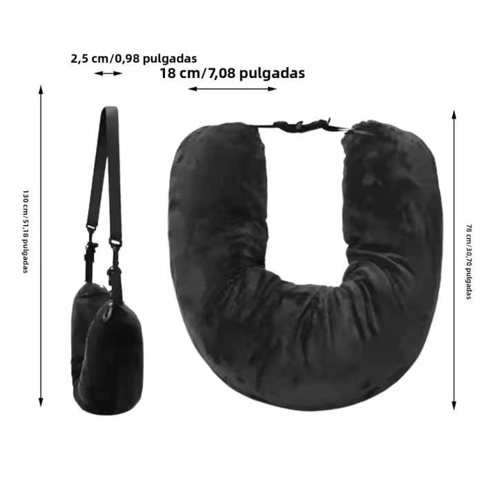 Almohada De Viaje Rechargeable Organizador De Fundas Rellenable Bolsa Portátil Para Avión Almohada De Cuello Ecológica Poliéster / Algodón - 1
