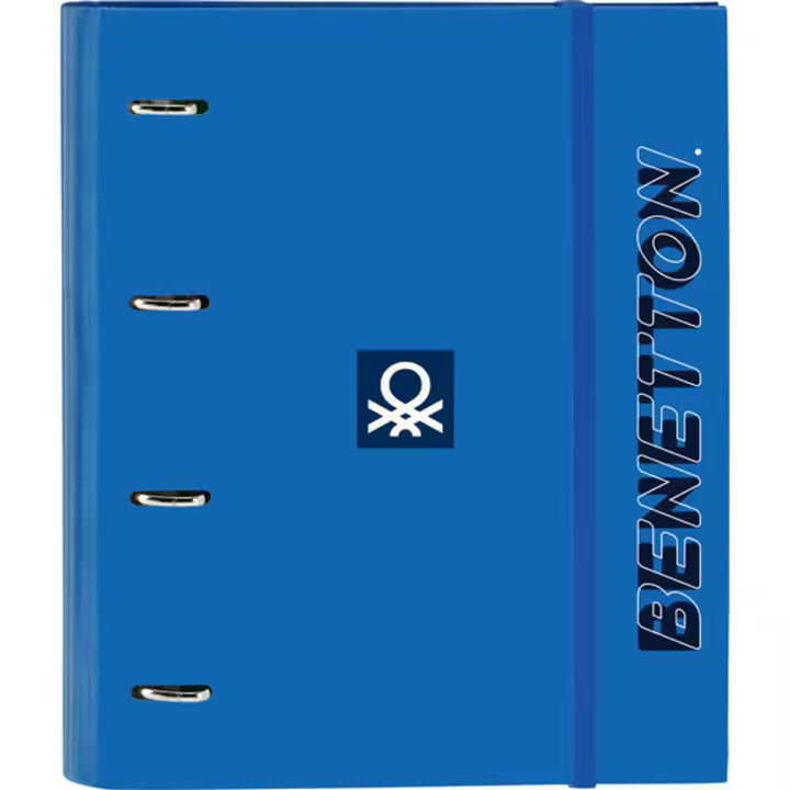SAFTA | CARPETA 4 ANILLAS 35MM CON RECAMBIO BENETTON "DEEP WATER" - Carpeta Anillas Licencia Oficial - Diseño Exclusivo - Ideal para Uso Diario - Material Duradero - Compatible con Hojas A4 - 1