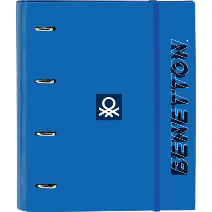 SAFTA | CARPETA 4 ANILLAS 35MM CON RECAMBIO BENETTON "DEEP WATER" - Carpeta Anillas Licencia Oficial - Diseño Exclusivo - Ideal para Uso Diario - Material Duradero - Compatible con Hojas A4 - 1