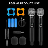 Micrófono Inalámbrico Profesional PG58 2 Canales UHF Frecuencia Fija Micrófono De Mano Para Fiesta Karaoke Iglesia Show Reunión - details 18